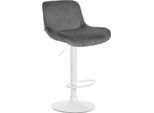 Moderno Sgabello Da Bar Bianco - Sgabello Dal Design Confortevole - Regolabile In Altezza E Ruotabile A 360° | Colore: Grigio Scuro. Materiale: Morbido
