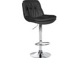 Sgabello Da Bar Kunstleer - Sgabello - Elevato Comfort Di Seduta - Facile Da Pulire - Moderno E Regolabile | Colore: Nero | Materiale Base: Metallo Effetto Cromato