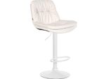 Sgabello Da Bar Kunstleer - Sgabello - Elevato Comfort Di Seduta - Facile Da Pulire - Moderno E Regolabile | Colore: Bianco | Materiale Base: Metallo Bianco Opaco