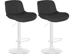 Set Di 2 Sgabelli Da Bar Bianchi - Sgabello Da Bar - Elevato Comfort Di Seduta | Colore: Nero | Materiale: Polvere