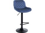 Sgabello Da Bar - Sgabello Da Cucina - Girevole A 360°, Regolabile In Altezza, Seduta Confortevole - Similcuoio/Velluto | Colore: Blu | Materiale: Morbido
