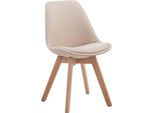 Sedia Da Pranzo Con Rivestimento In Tessuto - Sedia Per Visitatori - Seduta Confortevole - Struttura In Legno Di Faggio | Colore: Crema | Colore Abbigliamento: Naturale
