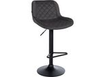Sgabello Da Bar - Sgabello Da Cucina - Girevole A 360°, Regolabile In Altezza, Seduta Confortevole - Similcuoio/Velluto | Colore: Nero | Materiale: Morbido