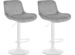 Set Di 2 Sgabelli Da Bar Bianchi - Sgabello Da Bar - Elevato Comfort Di Seduta | Colore: Grigio | Materiale: Morbido