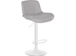 Moderno Sgabello Da Bar Bianco - Sgabello Dal Design Confortevole - Regolabile In Altezza E Ruotabile A 360° | Colore: Grigio Chiaro, Materiale: Polvere