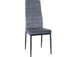 Sedia Da Pranzo - Sedia Da Cucina - Elevato Comfort Di Seduta, Robusta Struttura In Metallo | Colore: Grigio Chiaro, Materiale: Soft
