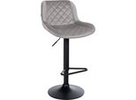 Sgabello Da Bar - Sgabello Da Cucina - Girevole A 360°, Regolabile In Altezza, Seduta Confortevole - Similcuoio/Velluto | Colore: Grigio | Materiale: Morbido