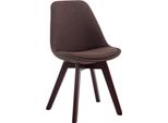 Sedia Da Pranzo Con Rivestimento In Tessuto - Sedia Per Visitatori - Seduta Confortevole - Struttura In Legno Di Faggio | Colore: Marrone | Colore Base: Noce