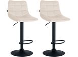 Set Di 2 Sgabelli Da Bar - Sgabelli Da Cucina - Seduta Regolabile Per Un Comfort Ottimale | Colore: Crema | Colore Base: Nero