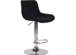 Sgabello Da Bar In Velluto - Design Moderno - Regolabile In Altezza E Girevole A 360° | Colore: Nero | Colore Base: Cromo