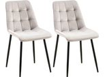 Set Di 2 Sedie Da Pranzo - Sedie In Velluto - Elevato Comfort Di Seduta | Colore: Grigio | Materiale: Morbido