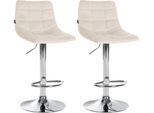 Set Di 2 Sgabelli Da Bar - Sgabelli Da Cucina - Seduta Regolabile Per Un Comfort Ottimale | Colore: Crema | Colore Base: Cromo