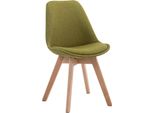 Sedia Da Pranzo Con Rivestimento In Tessuto - Sedia Per Visitatori - Seduta Confortevole - Struttura In Legno Di Faggio | Colore: Verde | Colore Abbigliamento: Naturale