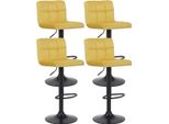 Set Di 4 Sgabelli Da Bar In Velluto - Sgabello Da Bar - Comfort Ottimale | Colore: Giallo