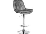 Sgabello Da Bar Kunstleer - Sgabello - Elevato Comfort Di Seduta - Facile Da Pulire - Moderno E Regolabile | Colore: Grigio | Materiale Base: Metallo Effetto Cromato