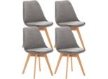 Set Di 4 Sedie Da Pranzo - Sedie Da Cucina - Comode E Facili Da Pulire | Colore: Grigio | Materiale: Morbido