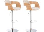 Set Di 2 Sgabelli Da Bar - Sgabello Da Bar - Eccezionale Comfort Di Seduta, Regolabile In Altezza | Colore: Naturale/Crema