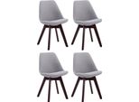 Set Di 4 Sedie Per Visitatori - Sedie Per Sala Da Pranzo - Posizione Di Seduta Confortevole | Colore: Grigio | Colore Base: Noce