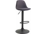 Sgabello Da Bar - Sgabello Alto, Regolabile In Altezza, Design Elegante | Colore Base: Nero | Colore: Grigio Scuro