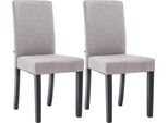 Set Di 2 Sedie Da Pranzo - Sedie Da Cucina - Imbottitura Confortevole | Colore: Grigio Chiaro, Colore Base: Nero
