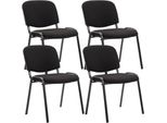 Set Di 4 Sedie Per Visitatori - Sedie Per Conferenze - Comfort E Risparmio Di Spazio Colore: Nero