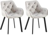 Set Di 2 Sedie Da Pranzo - Sedie In Velluto - Design Grigio Girevole Ed Ergonomico E Confortevole