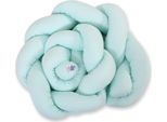 Paracolpi A Nodi Intrecciati - Bordo Del Letto - Protegge Dagli Urti - 100 % Cotone - Menta