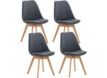 Set Di 4 Sedie Da Pranzo - Sedie Da Cucina - Comode E Facili Da Pulire | Colore: Grigio Scuro, Materiale: Polvere