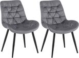 Set Di 2 Sedie Da Pranzo - Sedie In Velluto - Elevato Comfort Di Seduta | Colore: Grigio