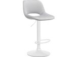 Sgabello Da Bar In Velluto - Sgabello Alto - Regolabile In Altezza E Girevole Per Un Maggiore Comfort | Colore: Grigio Chiaro. Materiale Base: Metallo Bianco Opaco