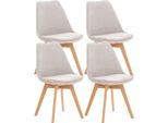 Set Di 4 Sedie Da Pranzo - Sedie Da Cucina - Comode E Facili Da Pulire | Colore: Grigio Chiaro, Materiale: Morbido