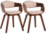Set Di 2 Sedie Per Visitatori - Sedie Da Conferenza - Struttura Robusta | Colore: Noce/Crema | Colore Base: Noce