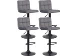 Set Di 4 Sgabelli Da Bar Velvet - Sgabello Da Bar - Comfort Ottimale | Colore: Grigio