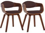 Set Di 2 Sedie Per Visitatori - Sedie Da Conferenza - Struttura Robusta | Colore: Noce/Marrone | Colore Base: Noce