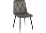 Sedia Da Pranzo, Sedia In Velluto - Elevato Comfort Di Seduta - Struttura In Metallo Nero | Colore: Antracite