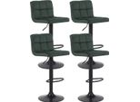 Set Di 4 Sgabelli Da Bar In Velluto - Sgabello Da Bar - Comfort Ottimale | Colore: Verde