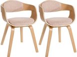 Set Di 2 Sedie Per Visitatori - Sedie Da Conferenza - Struttura Robusta | Colore: Naturale/Crema | Colore Abbigliamento: Naturale