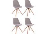 Set Di 4 Pezzi - Altezza Seduta 48 Cm - Rivestimento Morbido Per Un Comfort Ottimale | Colore: Grigio | Colore Abbigliamento: Naturale