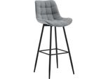 Sgabello Da Bar Dal Design Moderno - Sgabello Da Bar - Elegante E Confortevole, Struttura Nera Opaca | Colore: Grigio | Materiale: Polvere