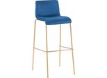 Sgabello Da Bar - Sgabello Alto - Sedia In Velluto, Struttura Dorata, Elevato Comfort Di Seduta