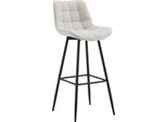 Sgabello Da Bar Dal Design Moderno - Sgabello Da Bar - Elegante E Confortevole, Struttura Nera Opaca | Colore: Crema | Materiale: Polvere