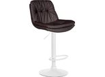 Sgabello Da Bar Pelle Artificiale - Sgabello - Elevato Comfort Di Seduta - Facile Da Pulire - Moderno E Regolabile | Colore: Marrone | Materiale Base: Metallo Bianco Opaco