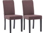 Set Di 2 Sedie Da Pranzo - Sedie Da Cucina - Imbottitura Confortevole | Colore: Marrone | Colore Base: Nero