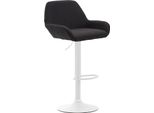 Sgabello Da Bar In Tessuto - Sgabello Con Seduta - Schienale Laccato - Altezza Regolabile | Colore: Nero | Colore Base: Bianco