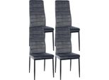 Set Di 4 Sedie Da Pranzo - Set Da Sala Da Pranzo - Comodo Schienale Alto, Design Moderno | Colore: Grigio | Materiale: Morbido