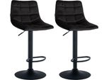 Set Di 2 Sgabelli Da Bar - Sgabelli Da Cucina - Seduta Regolabile Per Un Comfort Ottimale | Colore: Nero | Colore Base: Nero