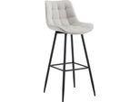 Sgabello Da Bar Dal Design Moderno - Sgabello Da Bar - Elegante E Confortevole, Struttura Nera Opaca | Colore: Grigio | Materiale: Morbido