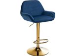 Sgabello Da Bar In Velluto - Sgabello - Elevato Comfort Di Seduta, Regolabile E Girevole | Colore: Blu