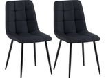 Set Di 2 Sedie Da Pranzo - Sedie Da Cucina - Design A Bassa Manutenzione | Colore: Nero | Materiale: Polvere