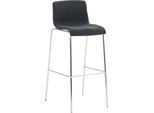 Sgabello Da Bar In Stile Moderno - Sgabello - Impilabile, Comfort Ergonomico | Colore: Grigio Scuro, Colore Base: Cromo